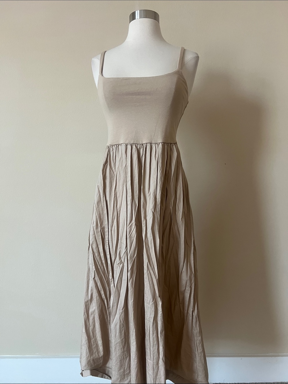 Old Navy Beige Square-Neck Maxi Dress - Women
